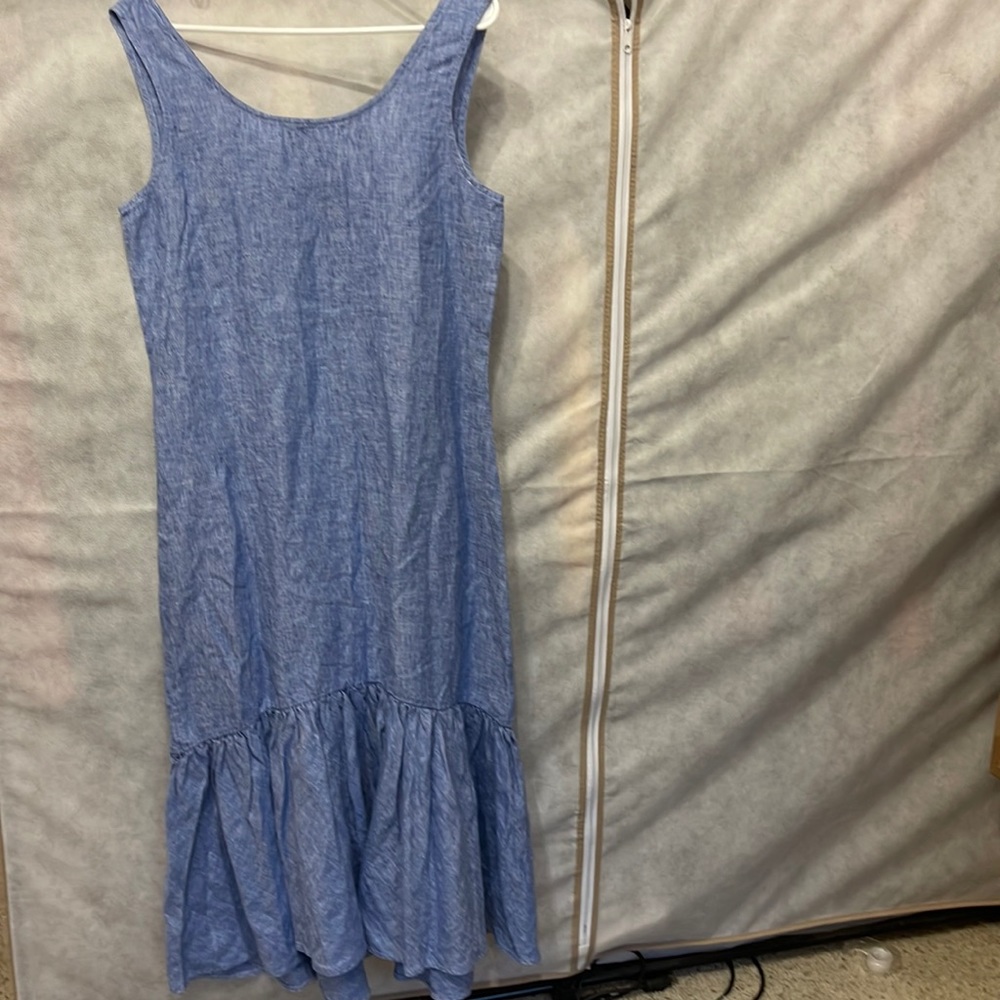 Polo Ralph Lauren 100% linen sleeveless blue dress, various sizes